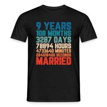 9 Jahre verheiratet Hochzeit Ehe Spruch Geschenk - Männer T-Shirt - Schwarz - Vorne - AI Model Male 178 light (178cm)