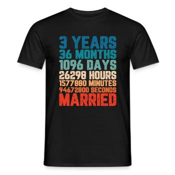 3 Jahre verheiratet Hochzeit Ehe Spruch Geschenk - Männer T-Shirt - Schwarz - Vorne - AI Model Male 178 light (178cm)