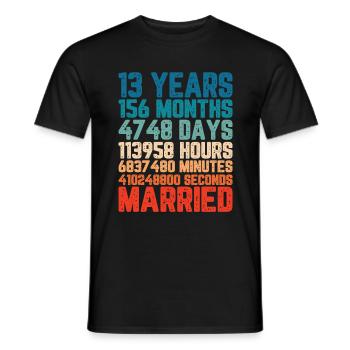 13 years married Wedding Marriage Saying Gift - Men's T-Shirt - black - Front - AI Model Male 178 light (178cm)