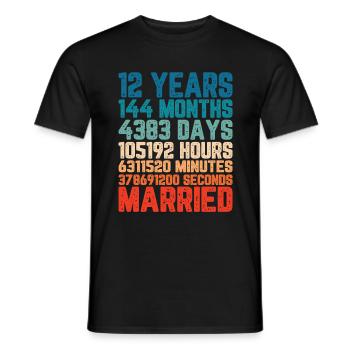 12 ans marié Mariage Mariage Dire Cadeau - T-shirt homme - noir - Devant - AI Model Male 178 light (178cm)