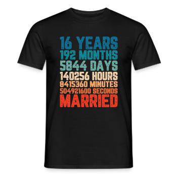 16 ans marié Mariage Mariage Dire Cadeau - T-shirt homme - noir - Devant - AI Model Male 178 light (178cm)