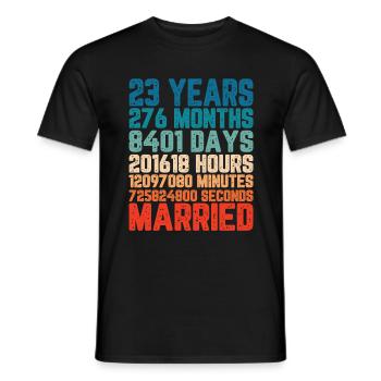 23 Jahre verheiratet Hochzeit Ehe Spruch Geschenk - Männer T-Shirt - Schwarz - Vorne - AI Model Male 178 light (178cm)