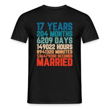 17 Jahre verheiratet Hochzeit Ehe Spruch Geschenk - Männer T-Shirt - Schwarz - Vorne - AI Model Male 178 light (178cm)