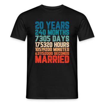 20 ans mariage mariage mariage dire cadeau - T-shirt homme - noir - Devant - AI Model Male 178 light (178cm)