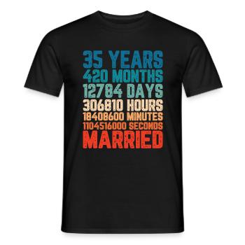 35 years married Wedding Marriage Saying Gift - Men's T-Shirt - black - Front - AI Model Male 178 light (178cm)