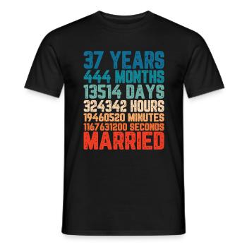 37 Jahre verheiratet Hochzeit Ehe Spruch Geschenk - Männer T-Shirt - Schwarz - Vorne - AI Model Male 178 light (178cm)
