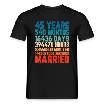 45 years married Wedding Marriage Saying Gift - Men's T-Shirt - black - Front - AI Model Male 178 light (178cm)