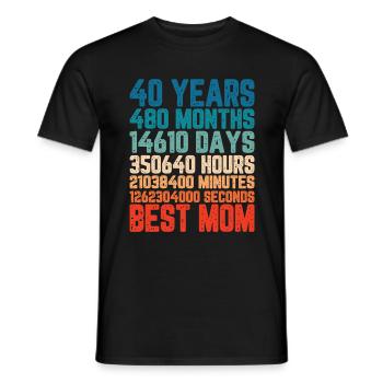 40 ans Meilleure maman Mère Mois Dire Cadeau - T-shirt homme - noir - Devant - AI Model Male 178 light (178cm)