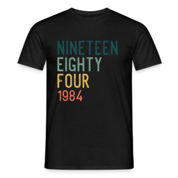 Vintage 1984 84 Birthday Retro Vintage Gift - Men's T-Shirt - black - Front - AI Model Male 178 light (178cm)
