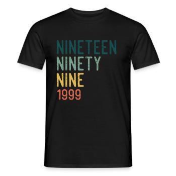 Vintage 1999 99 Birthday Retro Vintage Gift - Men's T-Shirt - black - Front - AI Model Male 178 light (178cm)