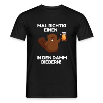Mal richtig einen in den Damm Biebern! - Männer T-Shirt - Schwarz - Vorne - AI Model Male 178 light (178cm)