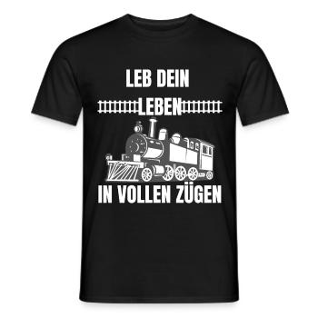 Leb dein Leben in vollen Zügen Eisenbahn - Männer T-Shirt - Schwarz - Vorne - AI Model Male 178 light (178cm)