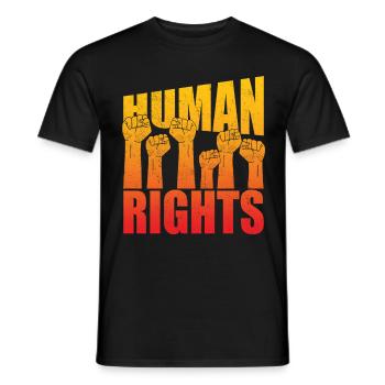 Human Rights - Menschenrechte - Men's T-Shirt - black - Front - AI Model Male 178 light (178cm)