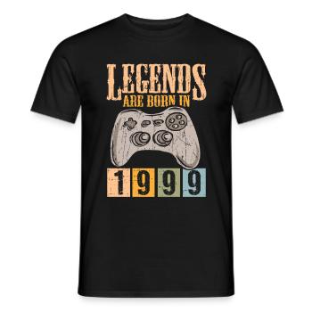 Birthday 1999 99 Gaming Retro Vintage Gift - Men's T-Shirt - black - Front - AI Model Male 178 light (178cm)