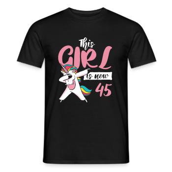 Cadeau licorne de 45e anniversaire - T-shirt homme - noir - Devant - AI Model Male 178 light (178cm)