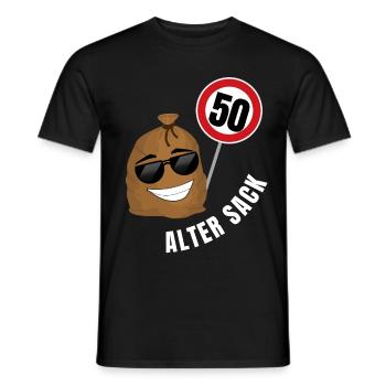 50 Jahre und ein alter Sack geworden - Männer T-Shirt - Schwarz - Vorne - AI Model Male 178 light (178cm)