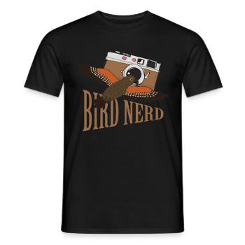 Bird Nerd - Photographie d’oiseaux - T-shirt homme - noir - Devant - AI Model Male 178 light (178cm)