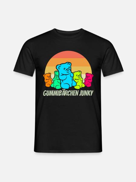 Gummibären Gummibärchen Junky - Männer T-Shirt - Schwarz
