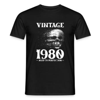Skull Skull 1980 80 Vintage Vintage Gift - Men's T-Shirt - black - Front - AI Model Male 178 light (178cm)