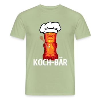 Koch Gummibärchen Küchenchef Koch-Bär - Männer T-Shirt - Sage - Vorne - AI Model Male 178 light (178cm)