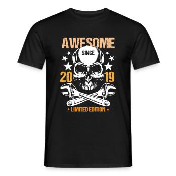 Geburtstag 2019 19 Vintage Biker Jahrgang Geschenk - Männer T-Shirt - Schwarz - Vorne - AI Model Male 178 light (178cm)