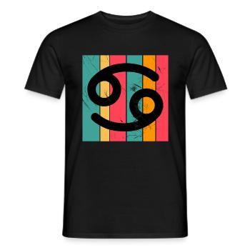 Krebs Sternzeichen Horoskop Retro Bday Geschenk - Männer T-Shirt - Schwarz - Vorne - AI Model Male 178 light (178cm)