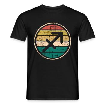 Sagittarius Zodiac Sign Horoscope Retro Bday Gift - Men's T-Shirt - black - Front - AI Model Male 178 light (178cm)