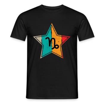 Steinbock Sternzeichen Horoskop Retro Geschenk - Männer T-Shirt - Schwarz - Vorne - AI Model Male 178 light (178cm)