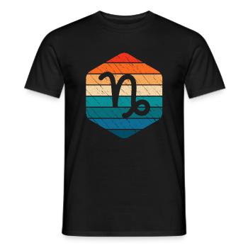 Steinbock Sternzeichen Horoskop Retro Geschenk - Männer T-Shirt - Schwarz - Vorne - AI Model Male 178 light (178cm)