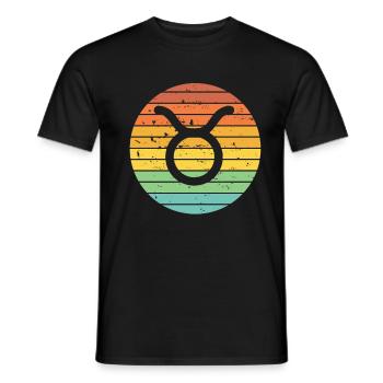 Taureau Taureau Signe du Zodiaque Horoscope Rétro Cadeau - T-shirt homme - noir - Devant - AI Model Male 178 light (178cm)
