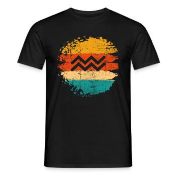 Aquarius Signe du Zodiaque Horoscope Rétro Cadeau - T-shirt homme - noir - Devant - AI Model Male 178 light (178cm)