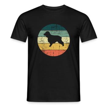 Cocker Spaniel Hund Hundeliebhaber Retro Geschenk - Männer T-Shirt - Schwarz - Vorne - AI Model Male 178 light (178cm)