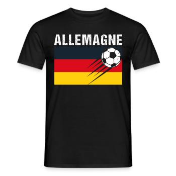 Deutschland Flagge Geschenk Fußball Deutscher Fußball - Männer T-Shirt - Schwarz - Vorne - AI Model Male 178 light (178cm)