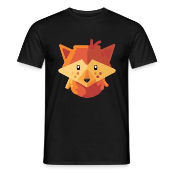 Sweet fox with freckles. Comic gift - Men's T-Shirt - black - Front - AI Model Male 178 light (178cm)