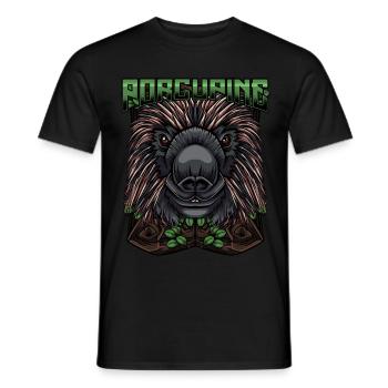 Porcupine Modern Rodent Night Active Gift - Men's T-Shirt - black - Front - AI Model Male 178 light (178cm)