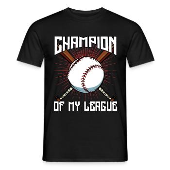 Champion Of My League | Baseball Spruch Geschenk - Männer T-Shirt - Schwarz - Vorne - AI Model Male 178 light (178cm)