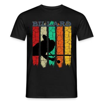 Vintage Retro Billard Silhouette | Pool Geschenk - Männer T-Shirt - Schwarz - Vorne - AI Model Male 178 light (178cm)