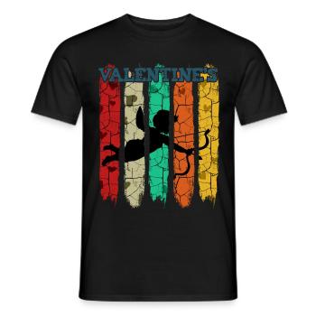 Cupidon de style rétro vintage | Cadeau Saint Valentin - T-shirt homme - noir - Devant - AI Model Male 178 light (178cm)