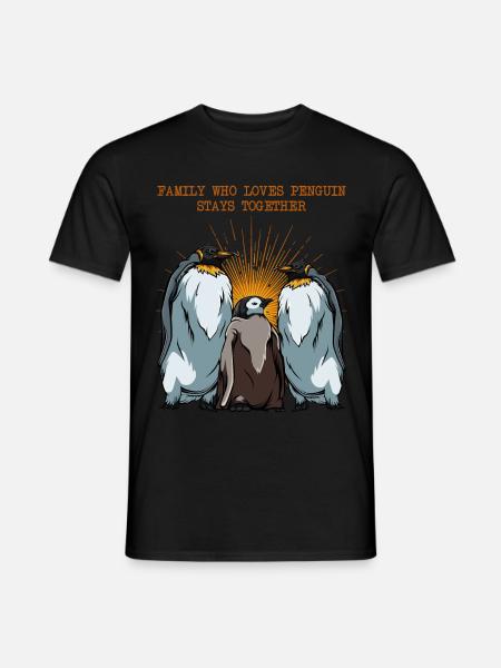 Pinguin Familie Statement Sprüche Tier Geschenk - Männer T-Shirt - Schwarz