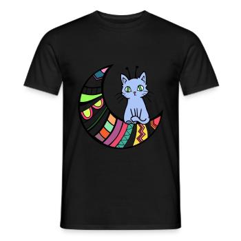 Außerirdische Katze Alien Ufo Haustier Geschenk - Männer T-Shirt - Schwarz - Vorne - AI Model Male 178 light (178cm)