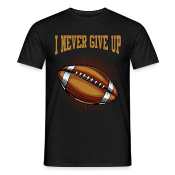 Je n'abandonne jamais le cadeau de football américain en peau de porc - T-shirt homme - noir - Devant - AI Model Male 178 light (178cm)