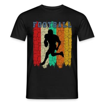 Vintage Retro Style American Football Geschenkidee - Männer T-Shirt - Schwarz - Vorne - AI Model Male 178 light (178cm)