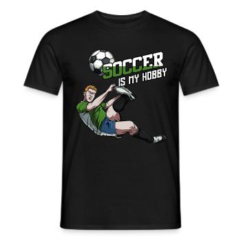 Le football est mon passe-temps | Déclaration de football - T-shirt homme - noir - Devant - AI Model Male 178 light (178cm)