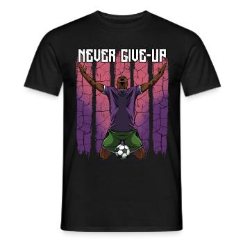 Ne jamais abandonner | Cadeau de motivation de football - T-shirt homme - noir - Devant - AI Model Male 178 light (178cm)
