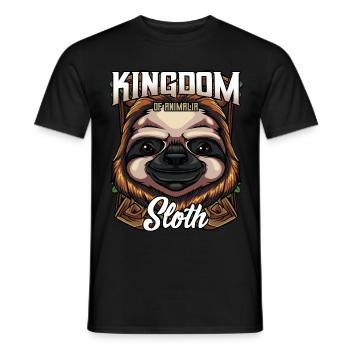 Modern Faultier Gesicht Trendy Wildtier Geschenk - Männer T-Shirt - Schwarz - Vorne - AI Model Male 178 light (178cm)