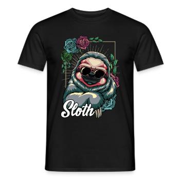 Cool Faultier Chill Sonnenbrille Tierwelt Geschenk - Männer T-Shirt - Schwarz - Vorne - AI Model Male 178 light (178cm)