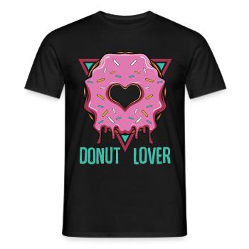 Amant de beignet | Bonbons glaçage cadeau de pâtisseries - T-shirt homme - noir - Devant - AI Model Male 178 light (178cm)
