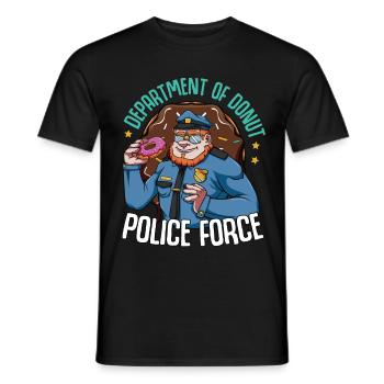 Donuts Polizei Polizist Zuckerguss Candy Geschenk - Männer T-Shirt - Schwarz - Vorne - AI Model Male 178 light (178cm)