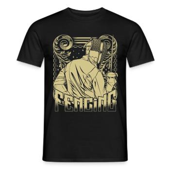 Vintage Retro Style Fechtsport Fechter Geschenk - Männer T-Shirt - Schwarz - Vorne - AI Model Male 178 light (178cm)