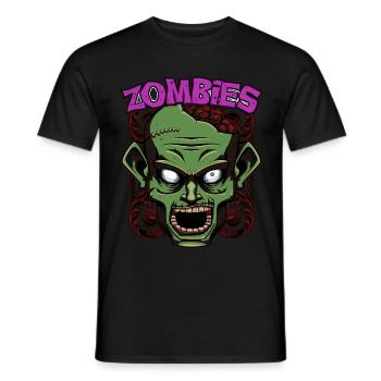 Zombie Gesicht Zombies Untote Horror Geschenkidee - Männer T-Shirt - Schwarz - Vorne - AI Model Male 178 light (178cm)